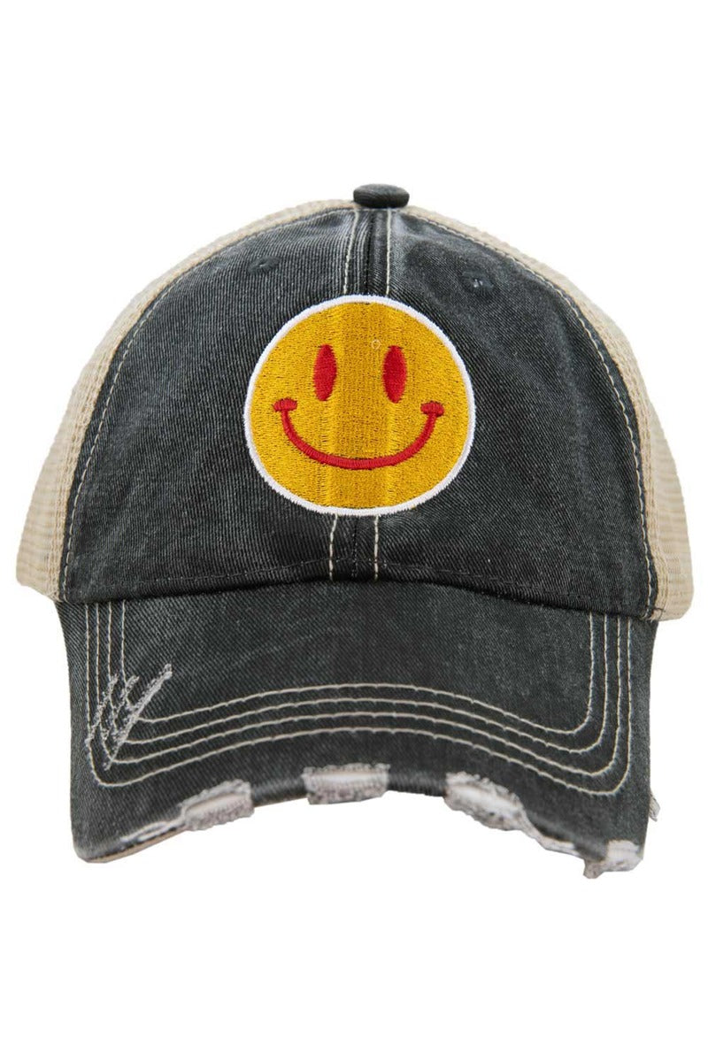 Red/Yellow Happy Face Wholesale Cute Trucker Hat