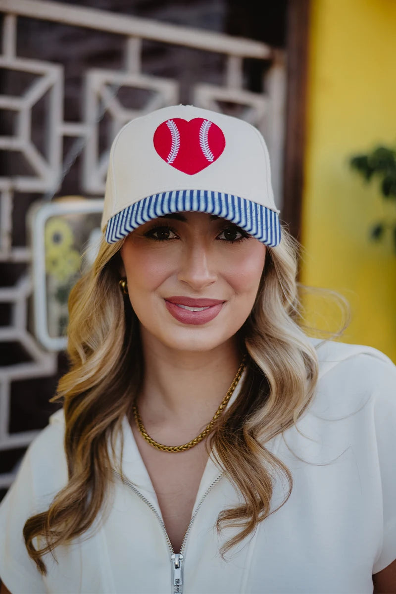 Red Baseball Heart Wholesale Classic Trucker Hats