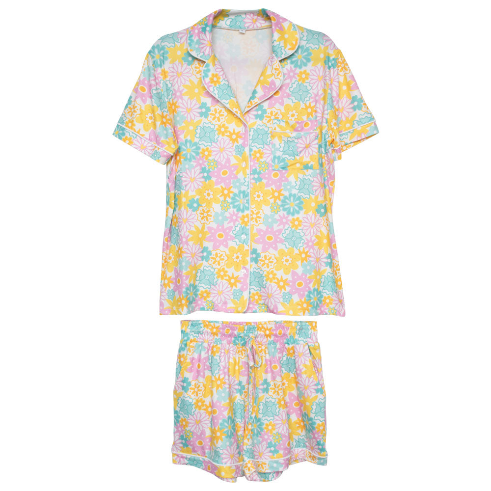 Spring Flowers Wholesale Pajama Shorts Set