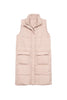 Tan Long Quilted Puffer Vests