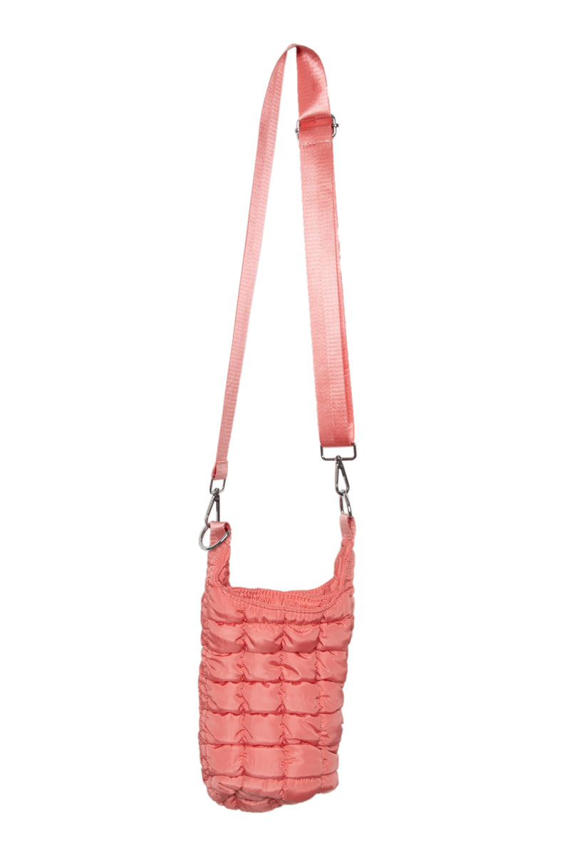 Coral Quilted Water Bottle Wholesale Sling Bag