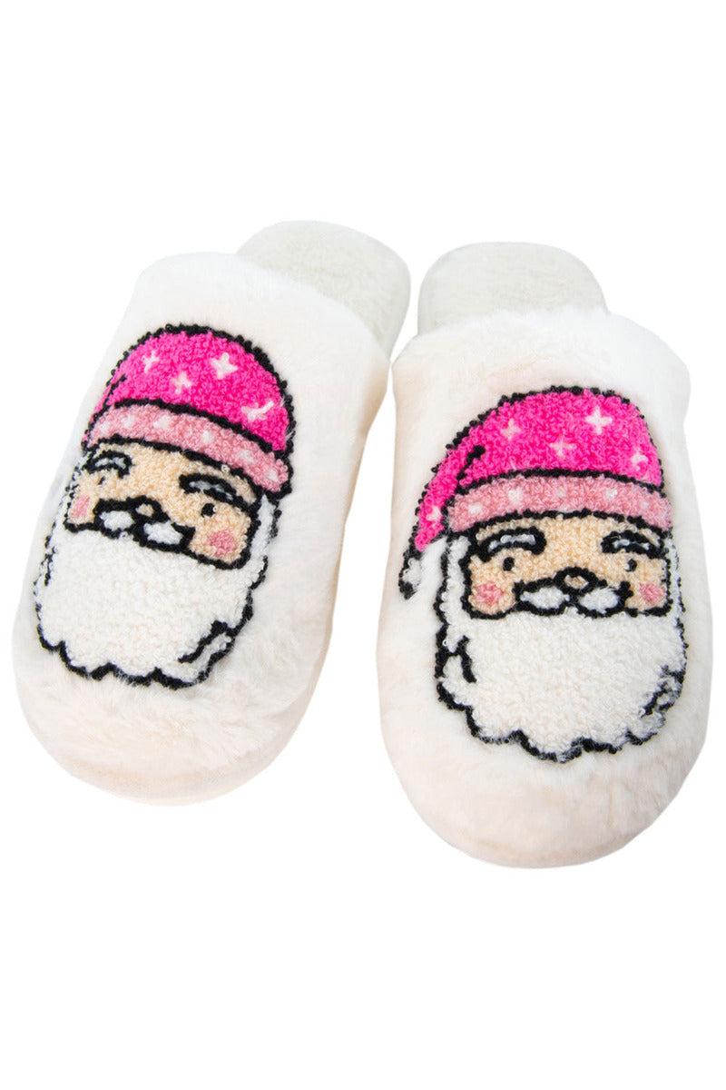Pink Santa Face Happy Feet Wholesale Slippers