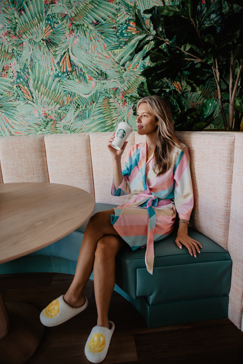 Striped Pastel Printed Wholesale Bath Robe