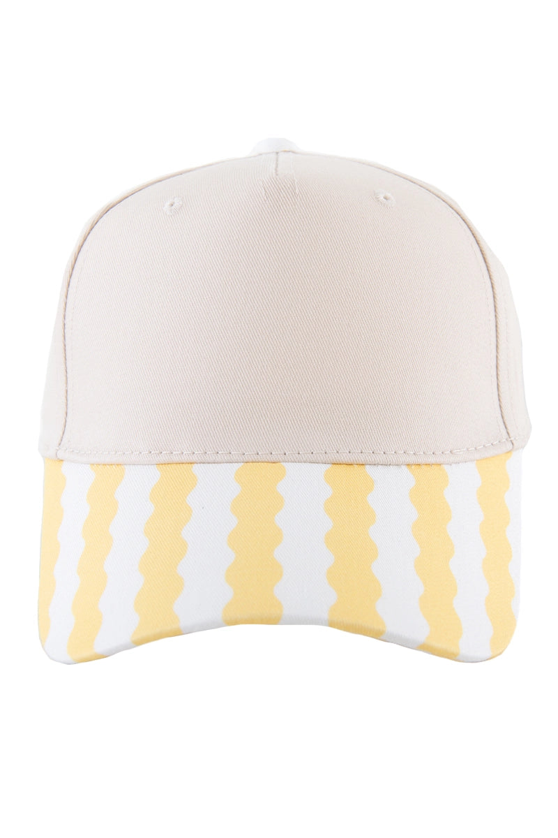 Yellow Wave Scalloped Blank Two-Tone Hat