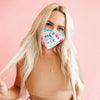 Red, White, Blue Tie Dye Wholesale Face Masks with Lanyard