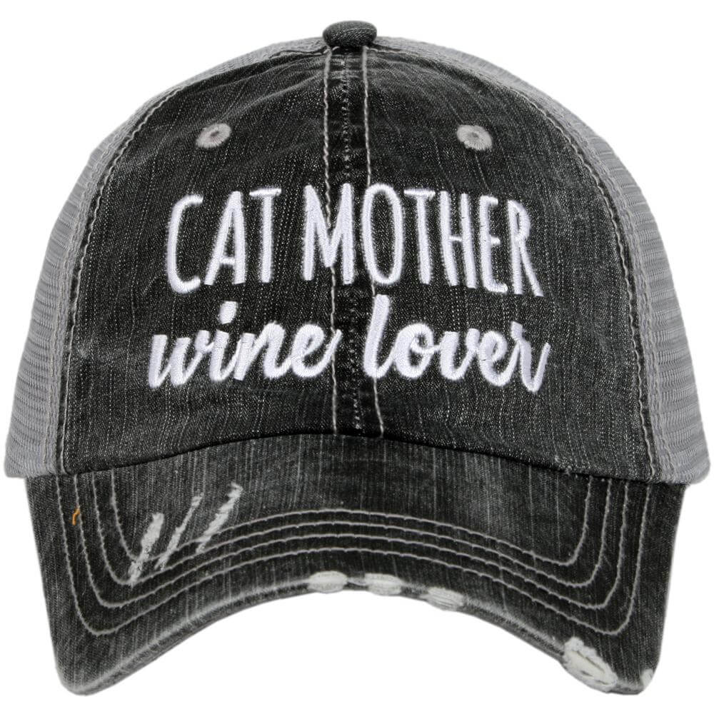 CAT MOTHER WINE LOVER WHOLESALE TRUCKER HATS