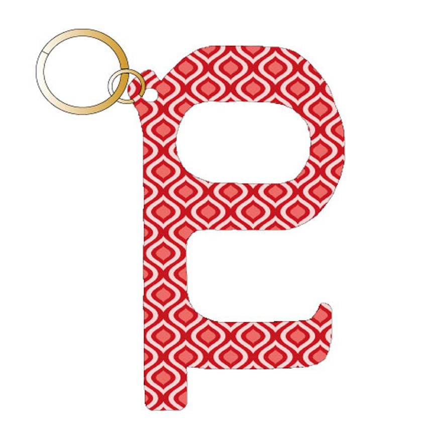 Red Ikat Pattern Hands Free Wholesale Key Chain