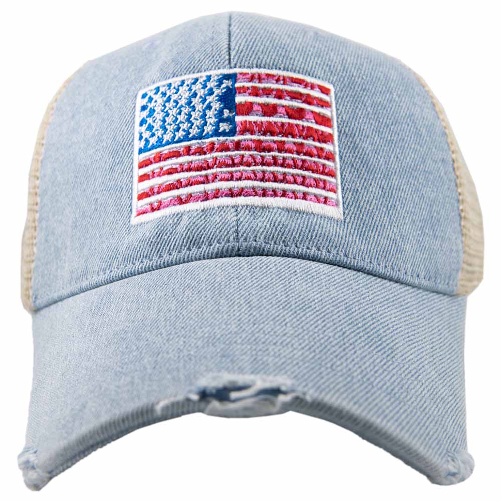 American Flag Trucker Wholesale Denim Hat