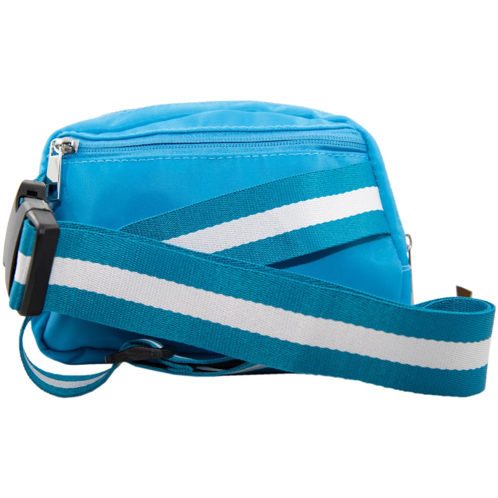 Blue Solid Wholesale Belt Bag with Striped Strap