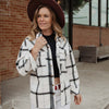 White and Black Wholesale Plaid Shacket for Women