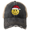 Santa Happy Face Cute Wholesale Distressed Trucker Hat