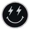 Black Lightning Happy Face Wholesale Iron On Patch for Hat (SET OF 3)