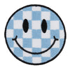 Blue Checker Happy Face Wholesale Iron On Hat Patch (SET OF 3)