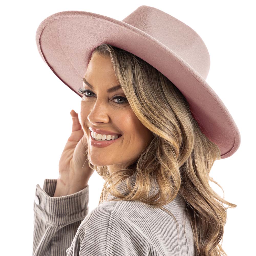 Blush Wide Brim Felt Hat for Wholesale Women