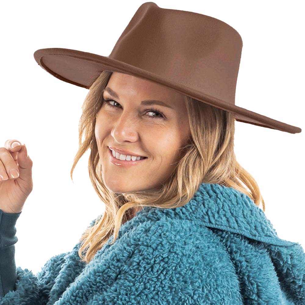 Brown Wholesale Wide Brim Felt Hat for Women