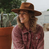 Brown Wholesale Wide Brim Felt Hat for Women