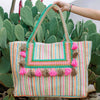 Teal/Pink/Green/Orange Stripe Wholesale Tote Bag