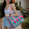 Turquoise and Pink Diamond Wholesale Beach Tote