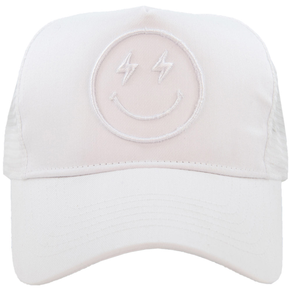 Lightning Happy Face Wholesale 3-D Embroidered Trucker Hat