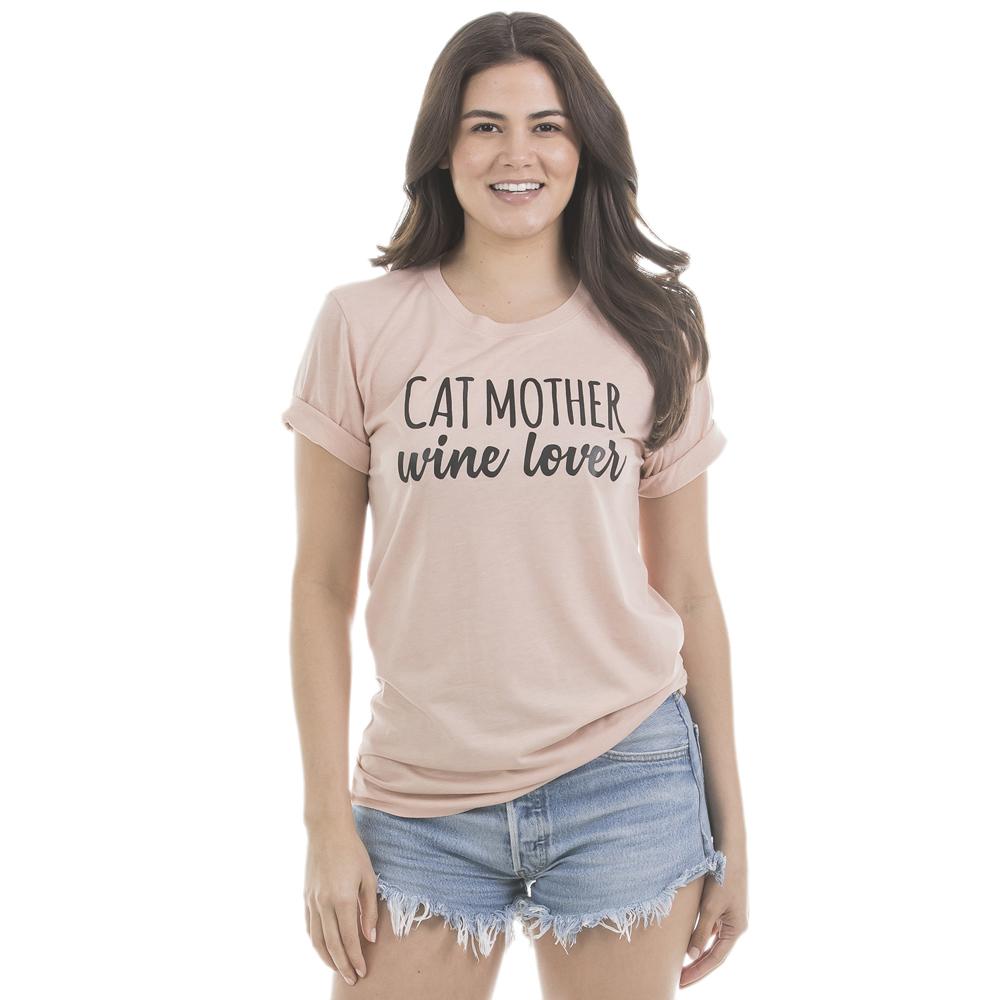 Cat Mother Wine Lover Wholesale T-Shirts