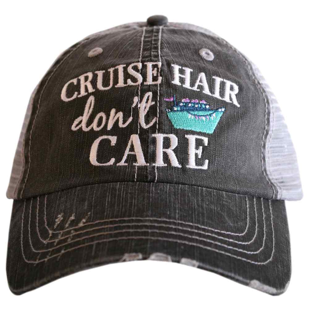 Cruise Hair Don't Care Wholesale Trucker Hats in Grey and Mint