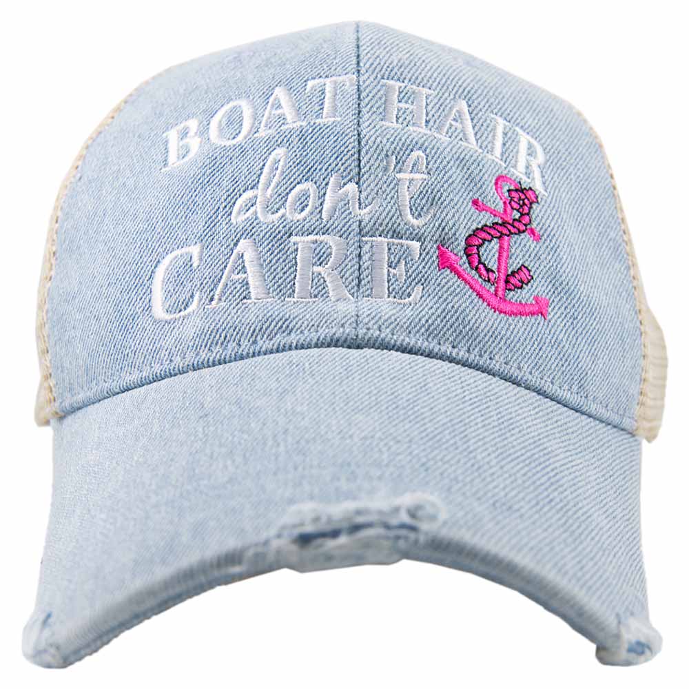 Boat Hair Don't Care Trucker Wholesale Denim Hats