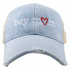 Boy Mom (Red Heart) Denim Wholesale Trucker Hat