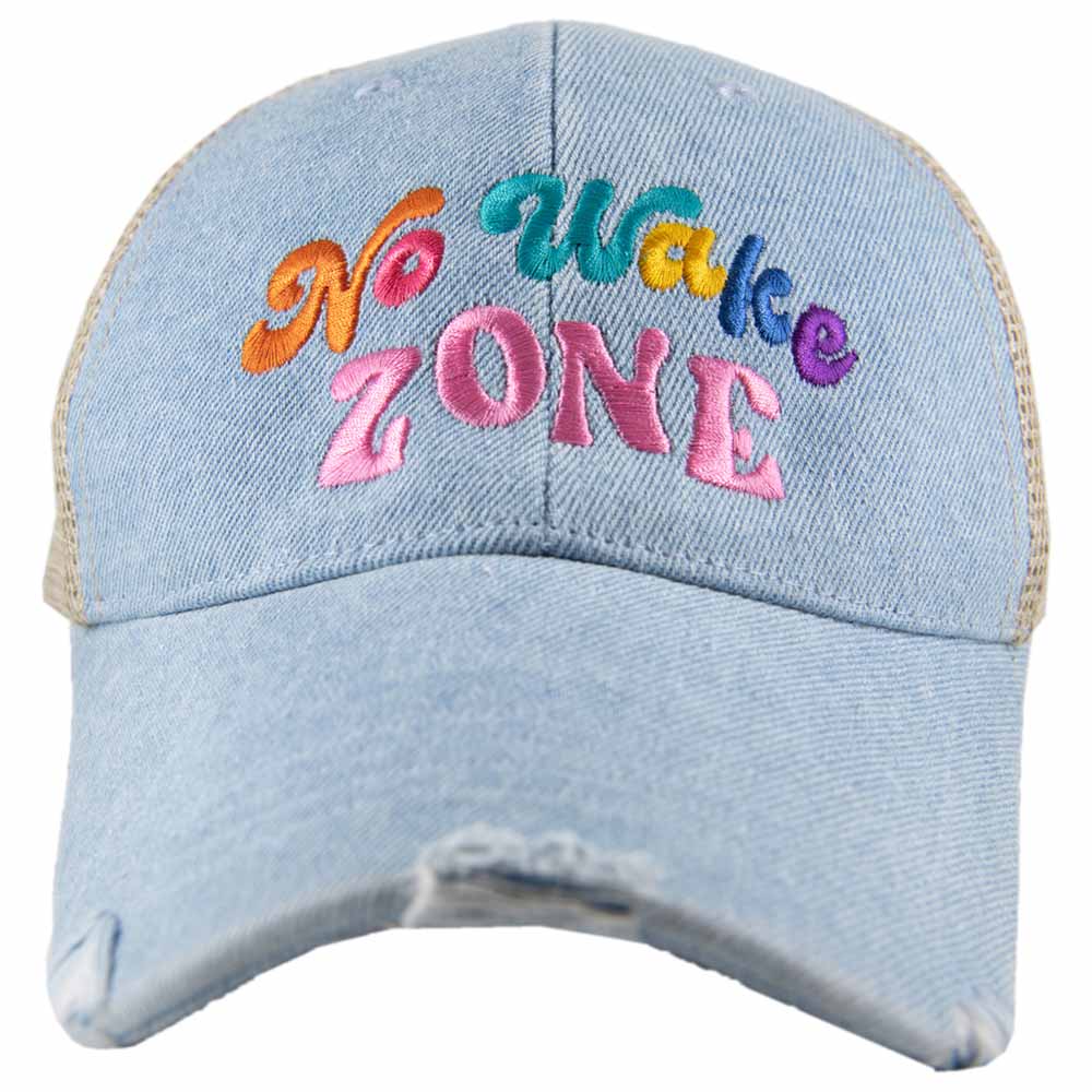 No Wake Zone Denim Wholesale Trucker Hat
