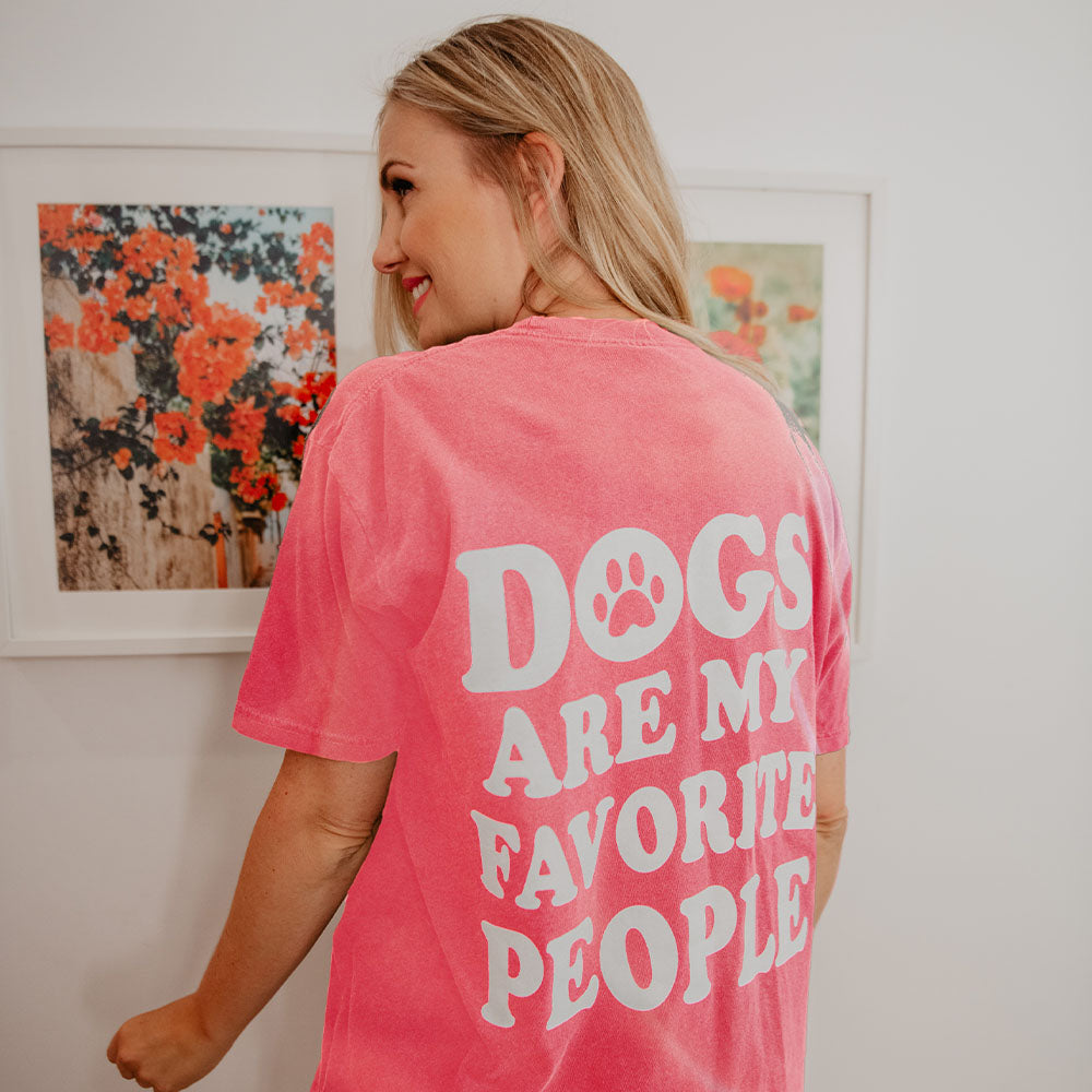 Dogs Are My Favorite People Wholesale Oversized Print Graphic Tee