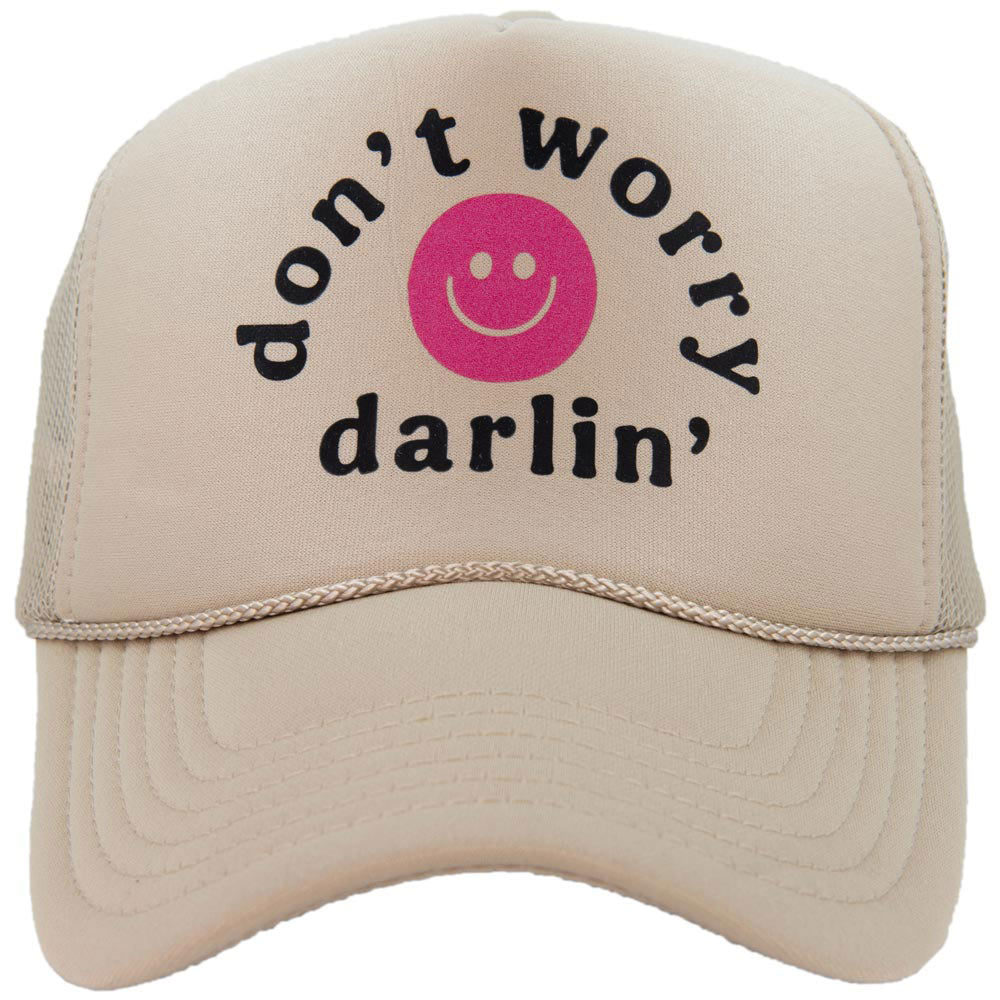 Don't Worry Darlin' Happy Face Wholesale Foam Trucker Hat