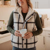 Neutral Plaid Wholesale Fleece Lined Vest for Women