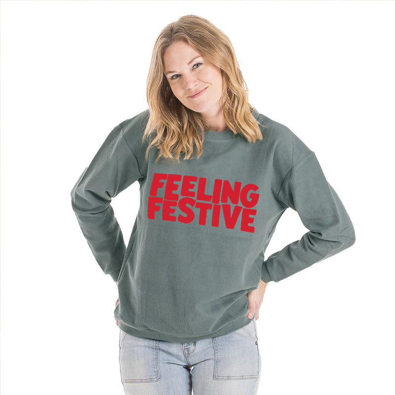 Feeling Festive Wholesale Corded Christmas Sweatshirt