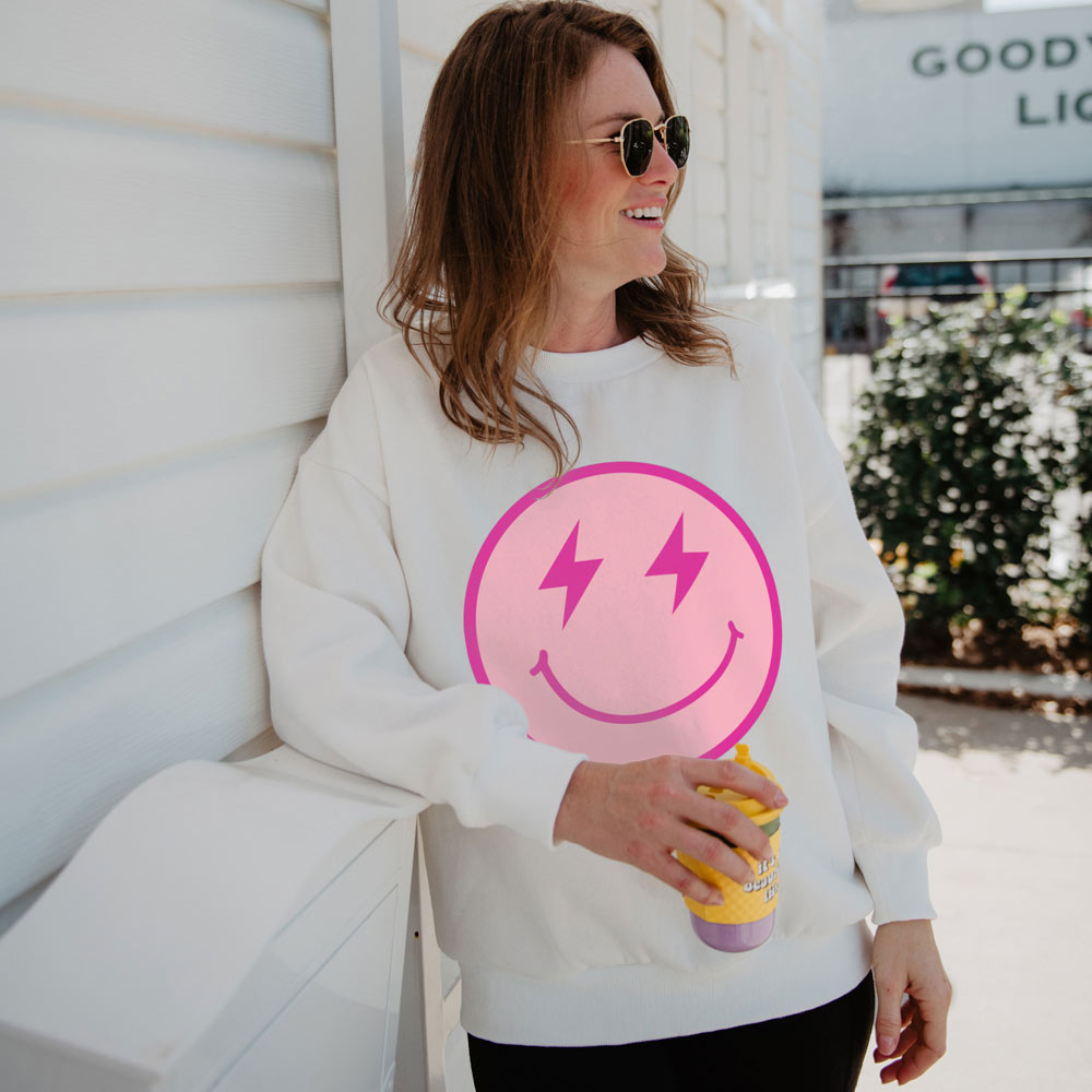 Pastel Happy Face Tumbler Cup with Drinking Straw