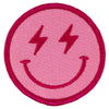 Hot Pink Lightning Happy Face Wholesale Hat Patches (SET OF 3)