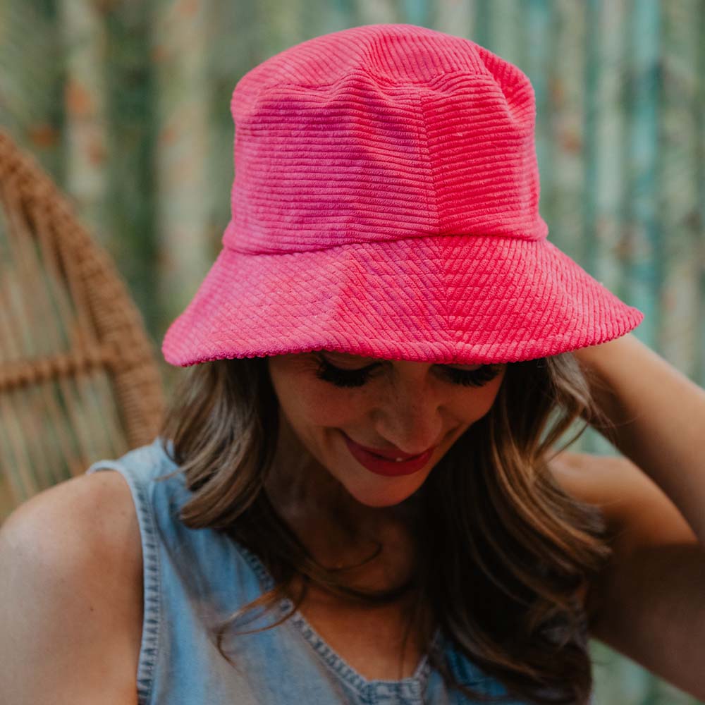 Hot Pink Corduroy Wholesale Bucket Hat