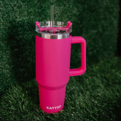 🔥40 oz Hydraquench Stainless Steel Tumbler with Handle Pink BNWT