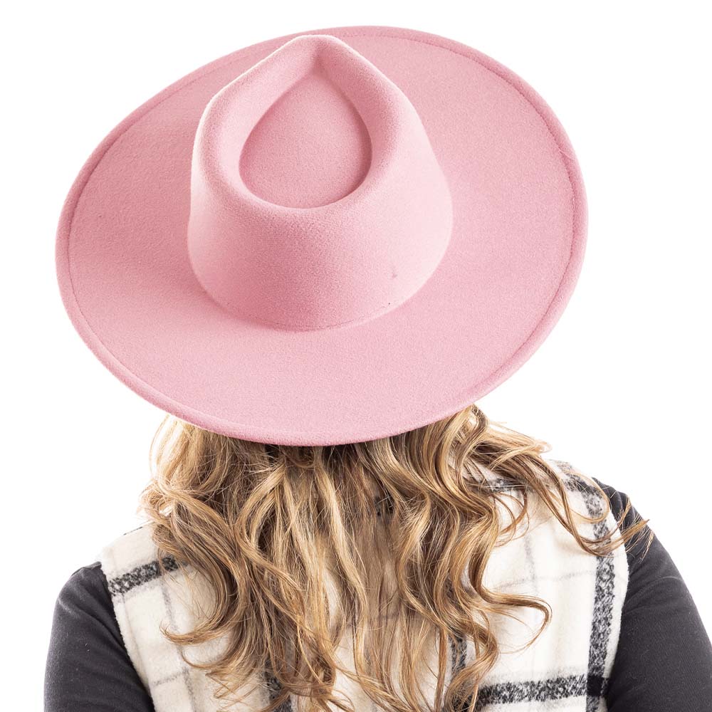 Light Pink Wholesale Wide Brim Felt Hat for Women