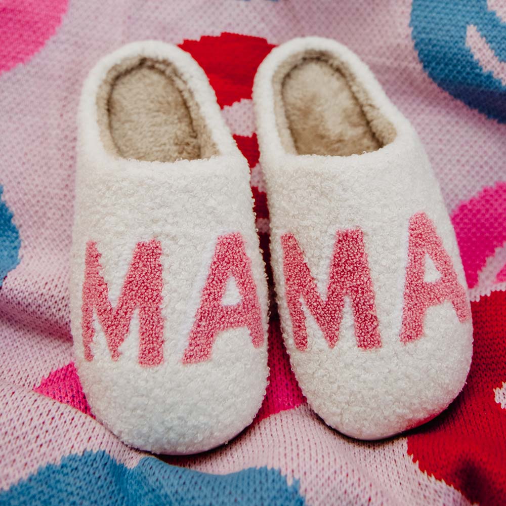 Pink MAMA Wholesale Fuzzy Slippers