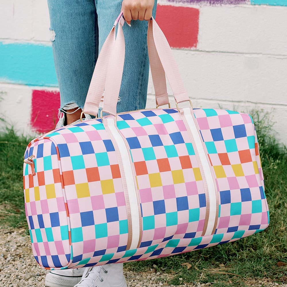 Multicolored Checkered Pattern Wholesale Weekender Bag