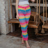 Neon Rainbow Stripes Wholesale Crochet Pants for Beach