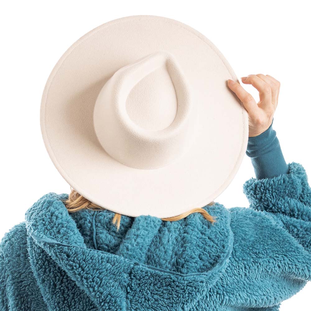 Oatmeal Wholesale Wide Brim Felt Hat for Women