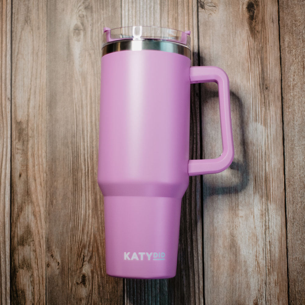 Hot Pink 40 Oz Tumbler Cup with Handle