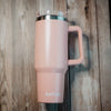 Peach Tumbler Cup with Drinking Straw