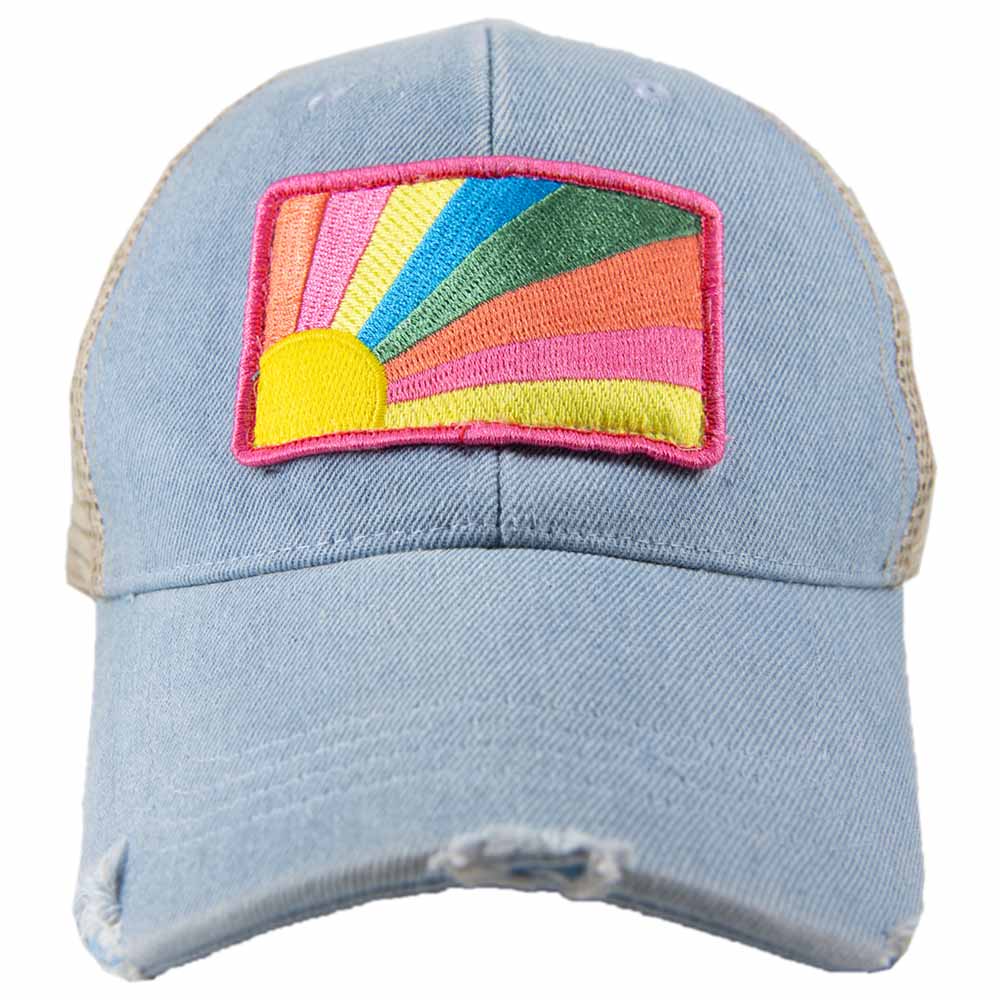 Bursting Sunshine Patch Wholesale Denim Trucker Hat