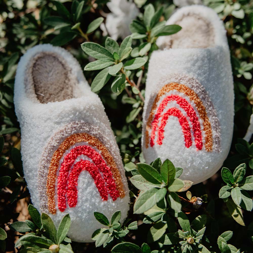 Rainbow Fuzzy Wholesale Slippers for Women