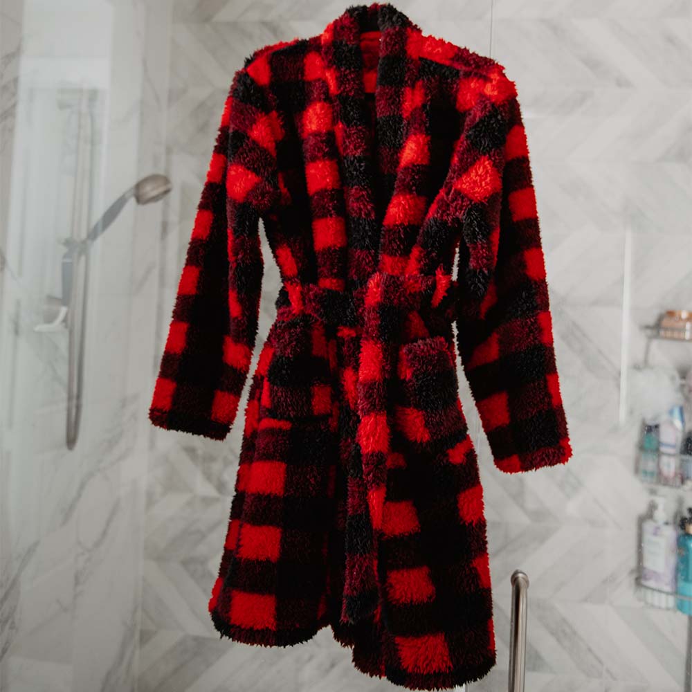 Red Plaid Women's Wholesale Sherpa Robe