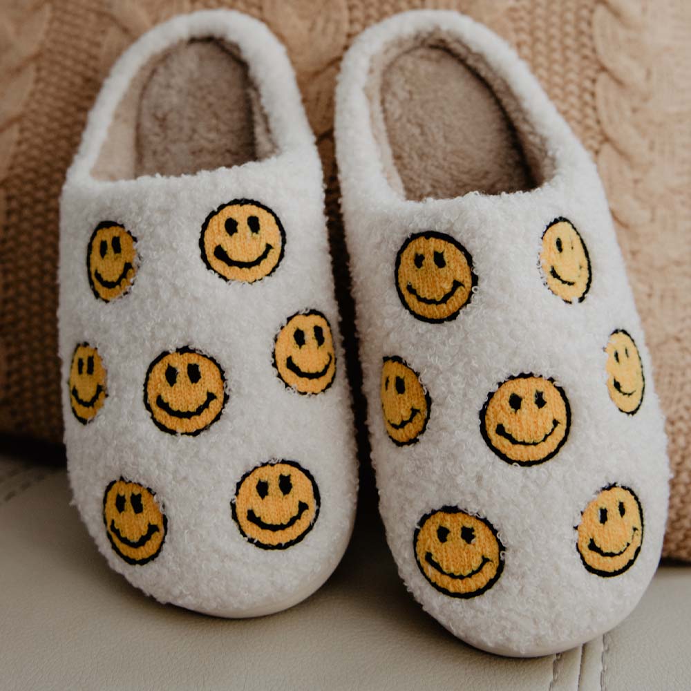 Happy Face ALL OVER Sherpa Wholesale Slippers