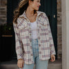 Purple/Cream Plaid Wholesale Shacket