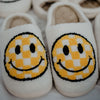 Yellow Checkered Happy Face Wholesale Slippers