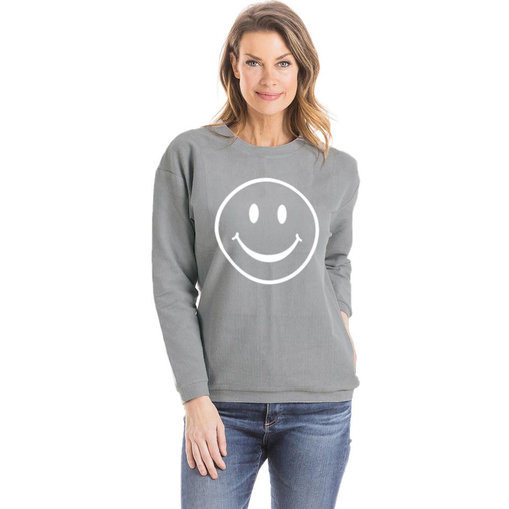 Smiley Face Corded Sweatshirt